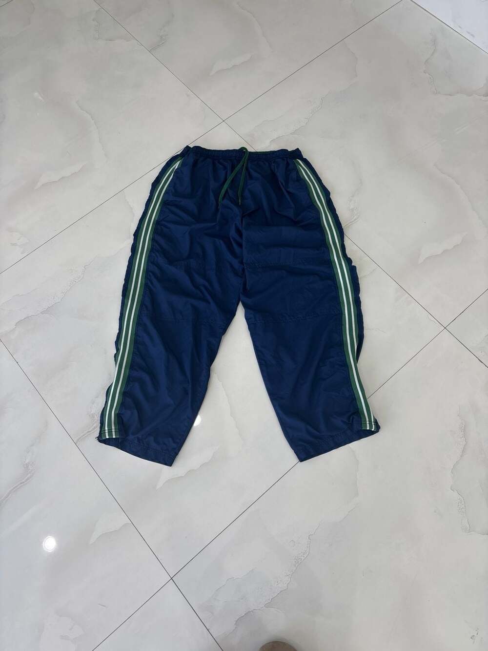 Athletic Works Men's Deep Cobalt and Green Striped Nylon Track Pants XL